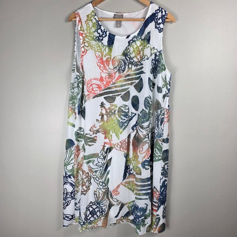Chico's Breezy Jacquard Seamed Novelty Knee Dress